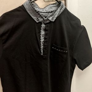 Black dress polo